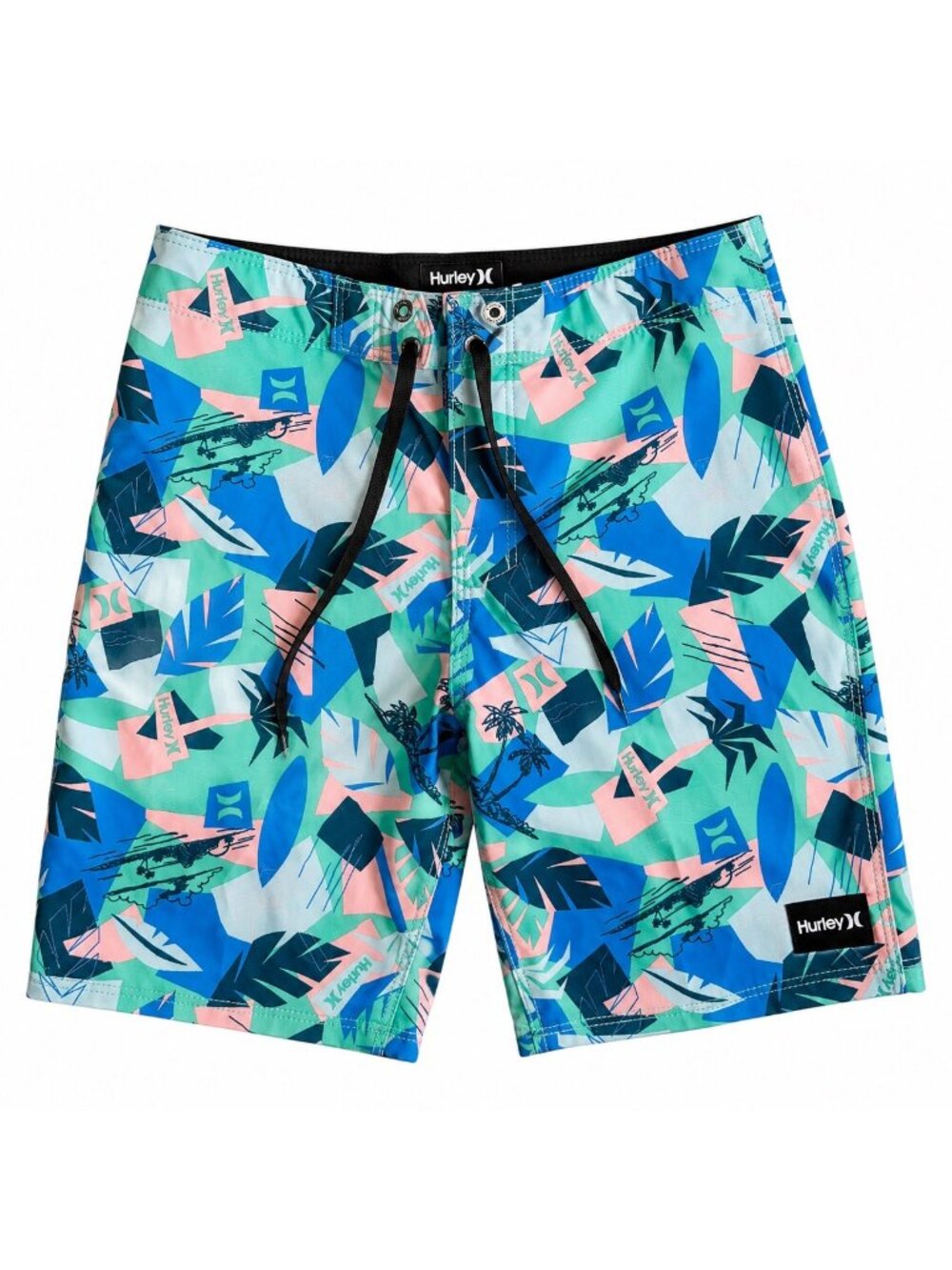 Hurley Boys Board Shorts Size 8/24 Tropical Print Swim Trunks